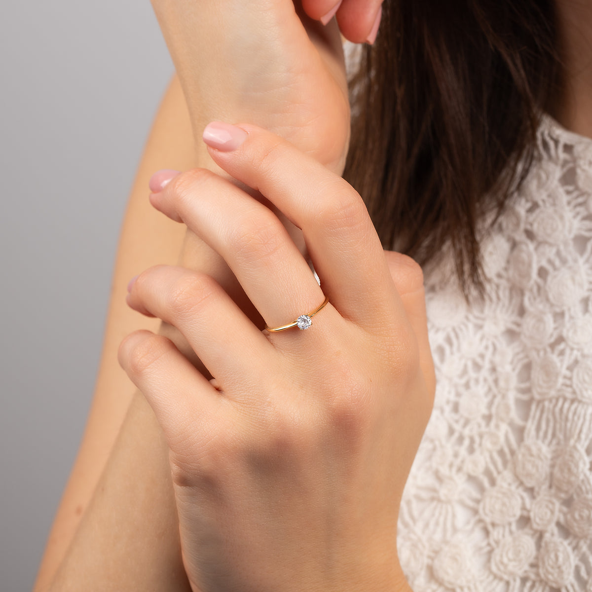 Liora Yellow Gold Moissanite Solitaire Ring