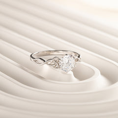 Women Celtic Knot 925 Sterling Silver Solitaire CZ Engagement Ring
