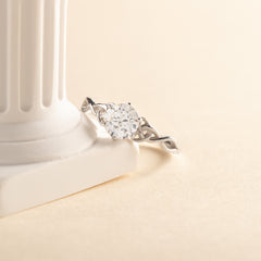 Women Celtic Knot 925 Sterling Silver Solitaire CZ Engagement Ring