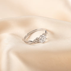 Women Celtic Knot 925 Sterling Silver Solitaire CZ Engagement Ring