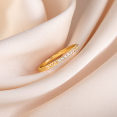Women Dainty 18K Gold Vermeil Silver CZ Promise Ring of Stacking Ring