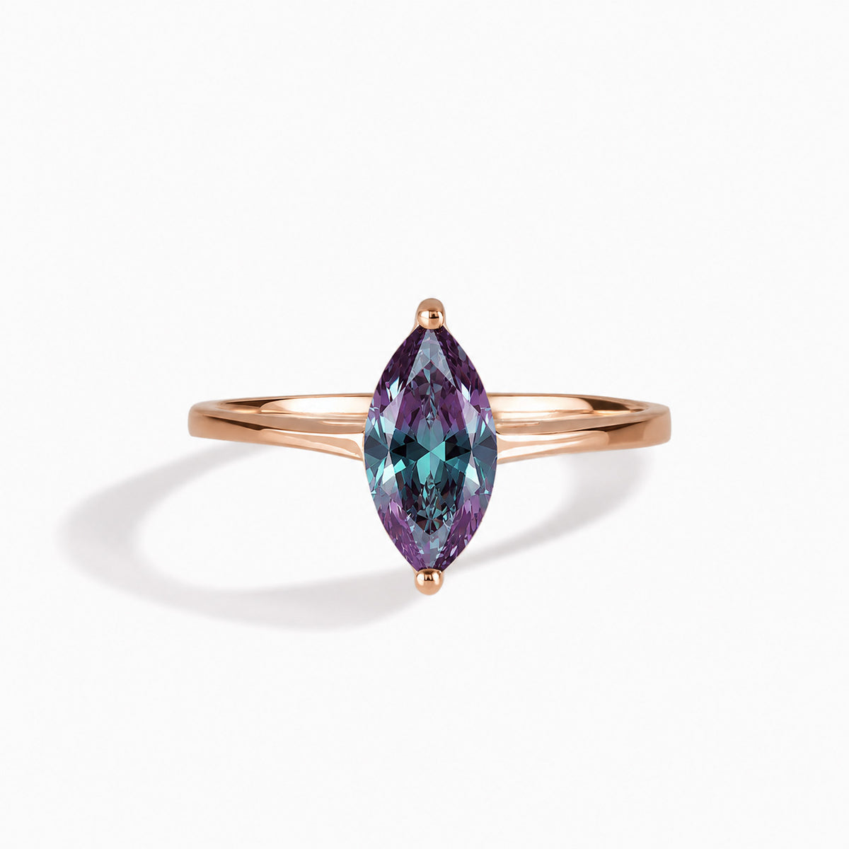 Nyra Rose Gold Alexandrite Marquise Solitaire Ring