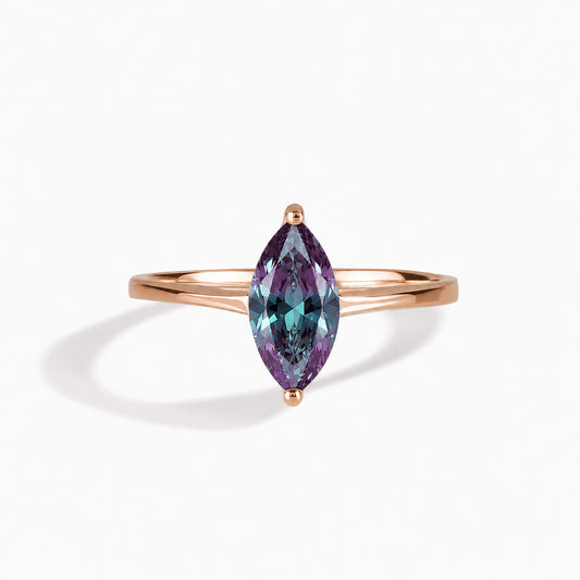 Nyra Rose Gold Alexandrite Marquise Solitaire Ring