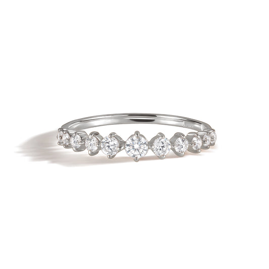 Women Dainty 925 Sterling Silver CZ Wedding Band