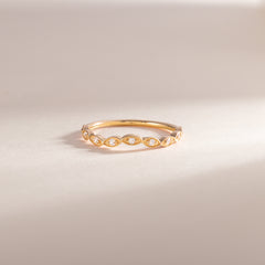 Dainty Minimalist 18k Yellow Gold Vermeil Silver Chevron Wedding Band, Curved Stacking Ring
