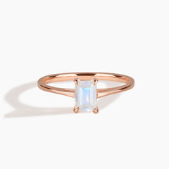 Solene Rose Gold Moonstone Solitaire Ring