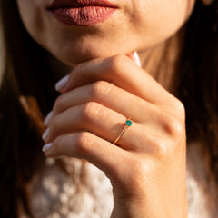 Liora Rose Gold Emerald Solitaire Ring
