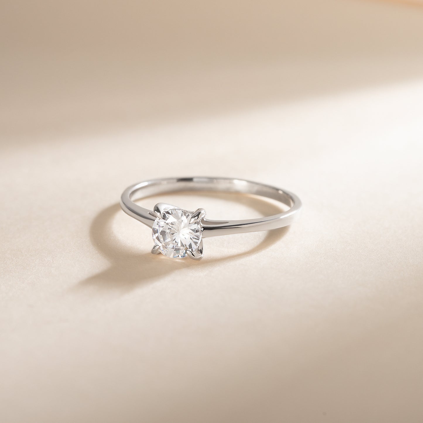 Dainty Minimalist 925 Sterling Silver Solitaire CZ Promise Ring for Her