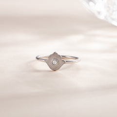 Women Dainty 925 Sterling Silver Protection Hamsa Hand Ring