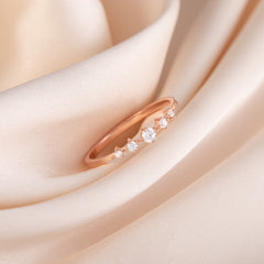 Dainty Minimalist 18k Rose Gold Vermeil Silver CZ Promise Ring for Her