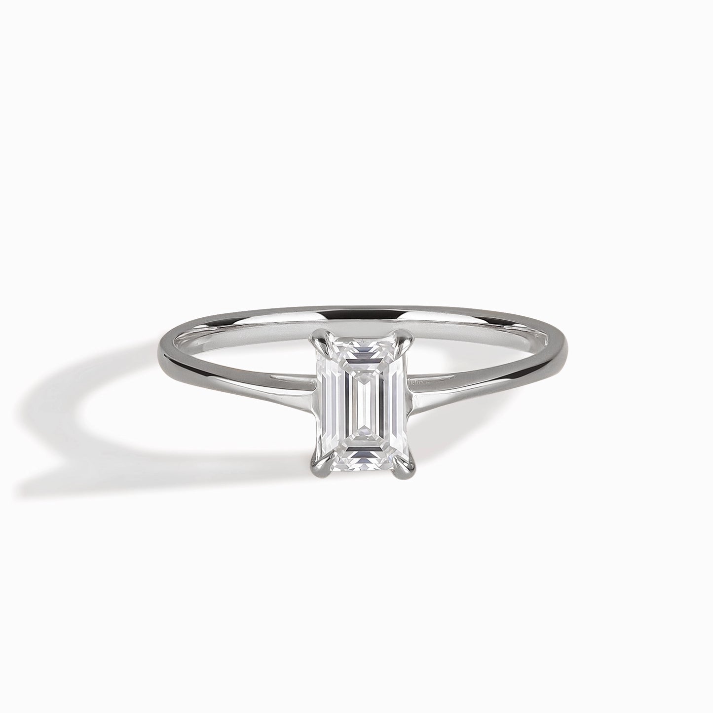Dainty Minimalist 925 Sterling Silver Baguette Cubic Zirconia Solitaire Engagement Ring for Her