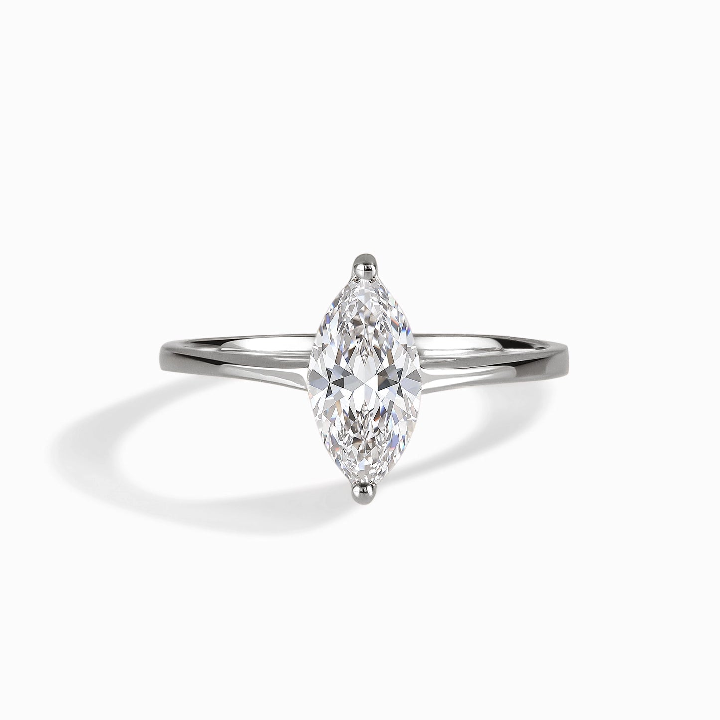 Women Unique 925 Sterling Silver Marquise Cut Solitaire CZ Engagement Ring