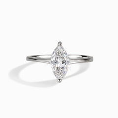 Women Unique 925 Sterling Silver Marquise Cut Solitaire CZ Engagement Ring