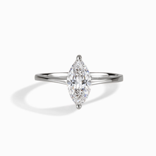 Women Unique 925 Sterling Silver Marquise Cut Solitaire CZ Engagement Ring