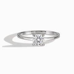 Dainty Minimalist 925 Sterling Silver Solitaire CZ Promise Ring for Her