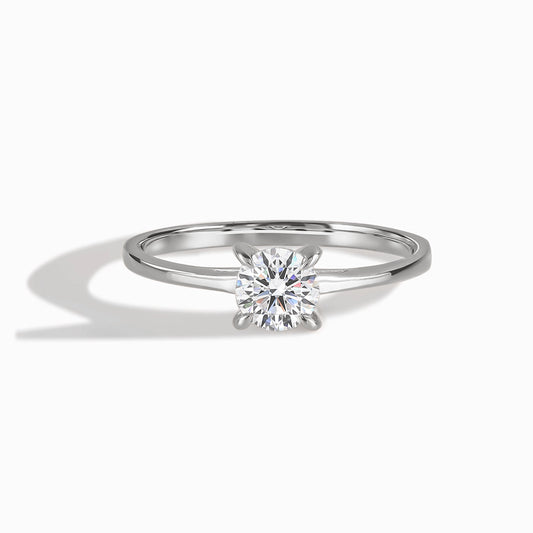 Dainty Minimalist 925 Sterling Silver Solitaire CZ Promise Ring for Her