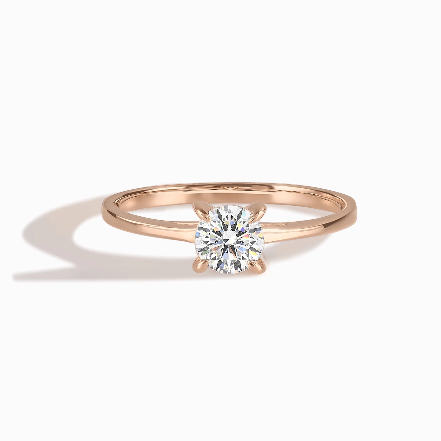 Elegance Solitaire 18k Rose Gold Vermeil Brilliant-Cut Cubic Zirconia Engagement Ring