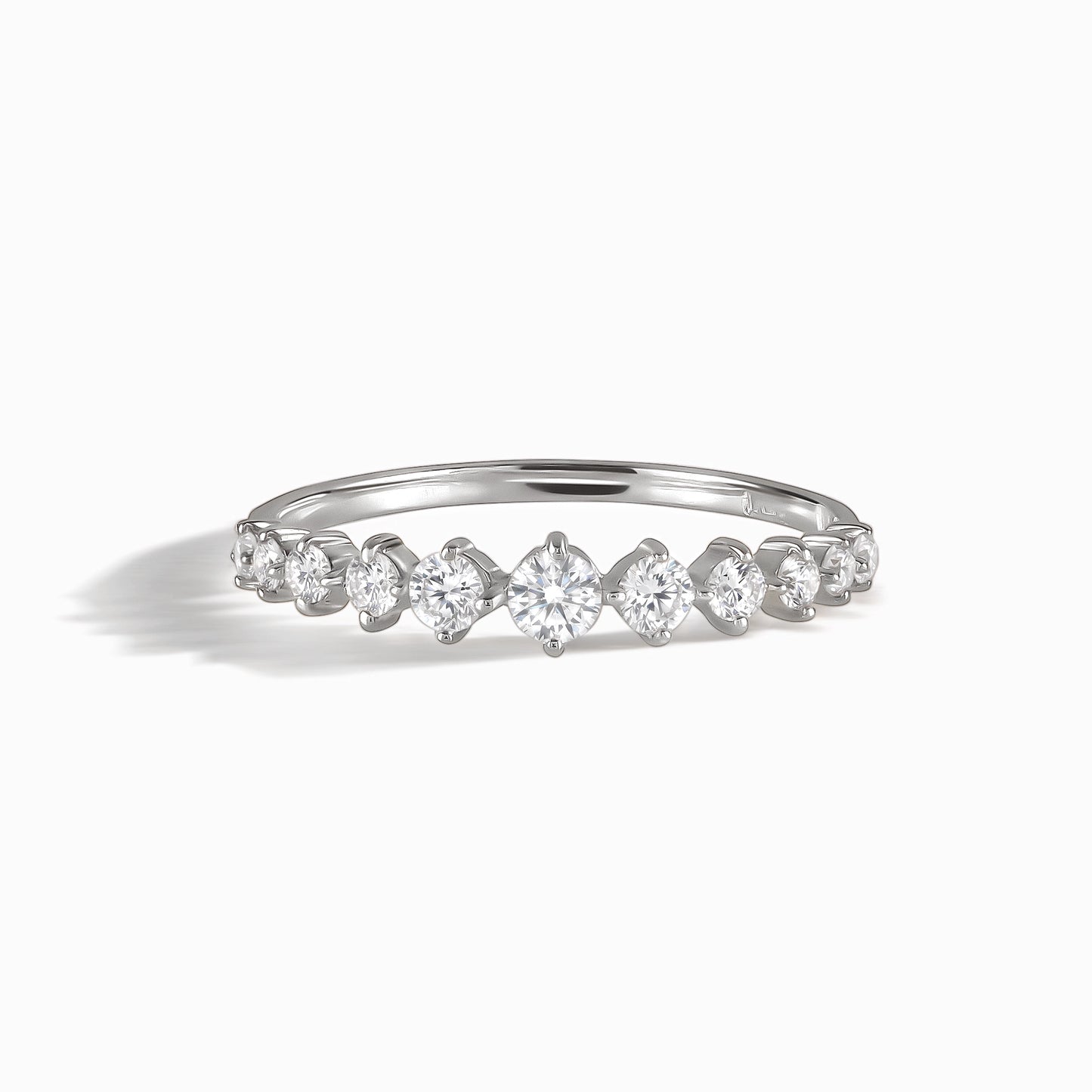 Women Dainty 925 Sterling Silver CZ Wedding Band