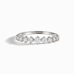 Women Dainty 925 Sterling Silver CZ Wedding Band