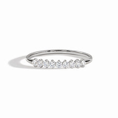 Minimalist Dainty 925 Sterling Silver Half Eternity CZ Stacking Ring for Her