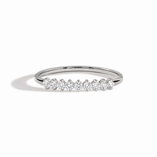 Minimalist Dainty 925 Sterling Silver Half Eternity CZ Stacking Ring for Her