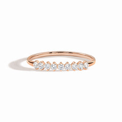 Woman Delicate Cubic Zirconia 18k Rose Gold Vermeil Wedding Band