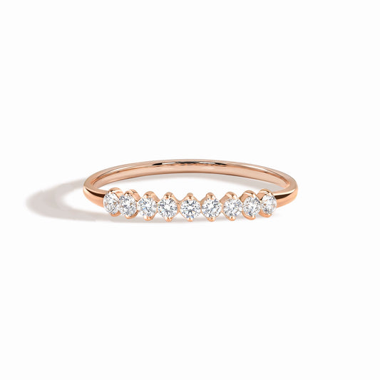 Woman Delicate Cubic Zirconia 18k Rose Gold Vermeil Wedding Band