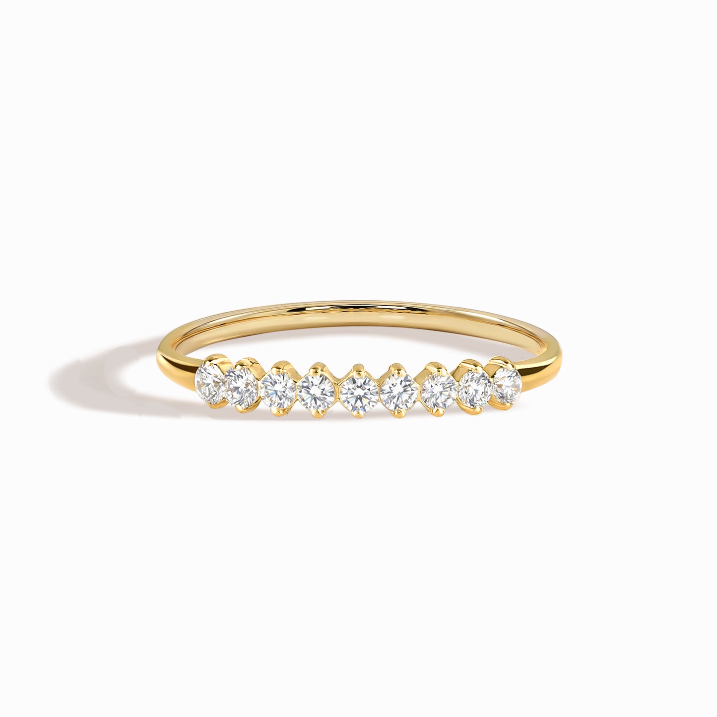 Delicate Cubic Zirconia 18k Yellow Gold Vermeil Wedding Band for Her