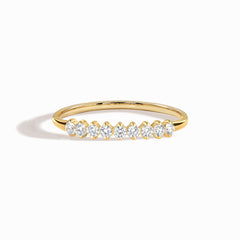 Delicate Cubic Zirconia 18k Yellow Gold Vermeil Wedding Band for Her