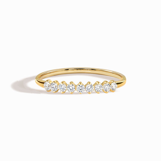 Delicate Cubic Zirconia 18k Yellow Gold Vermeil Wedding Band for Her