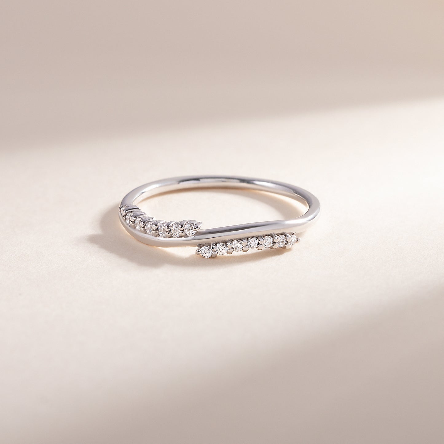 Women Dainty & Elegant 925 Sterling Silver CZ Wedding Band or Stacking Ring