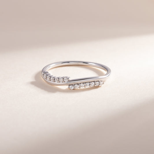 Women Dainty & Elegant 925 Sterling Silver CZ Wedding Band or Stacking Ring