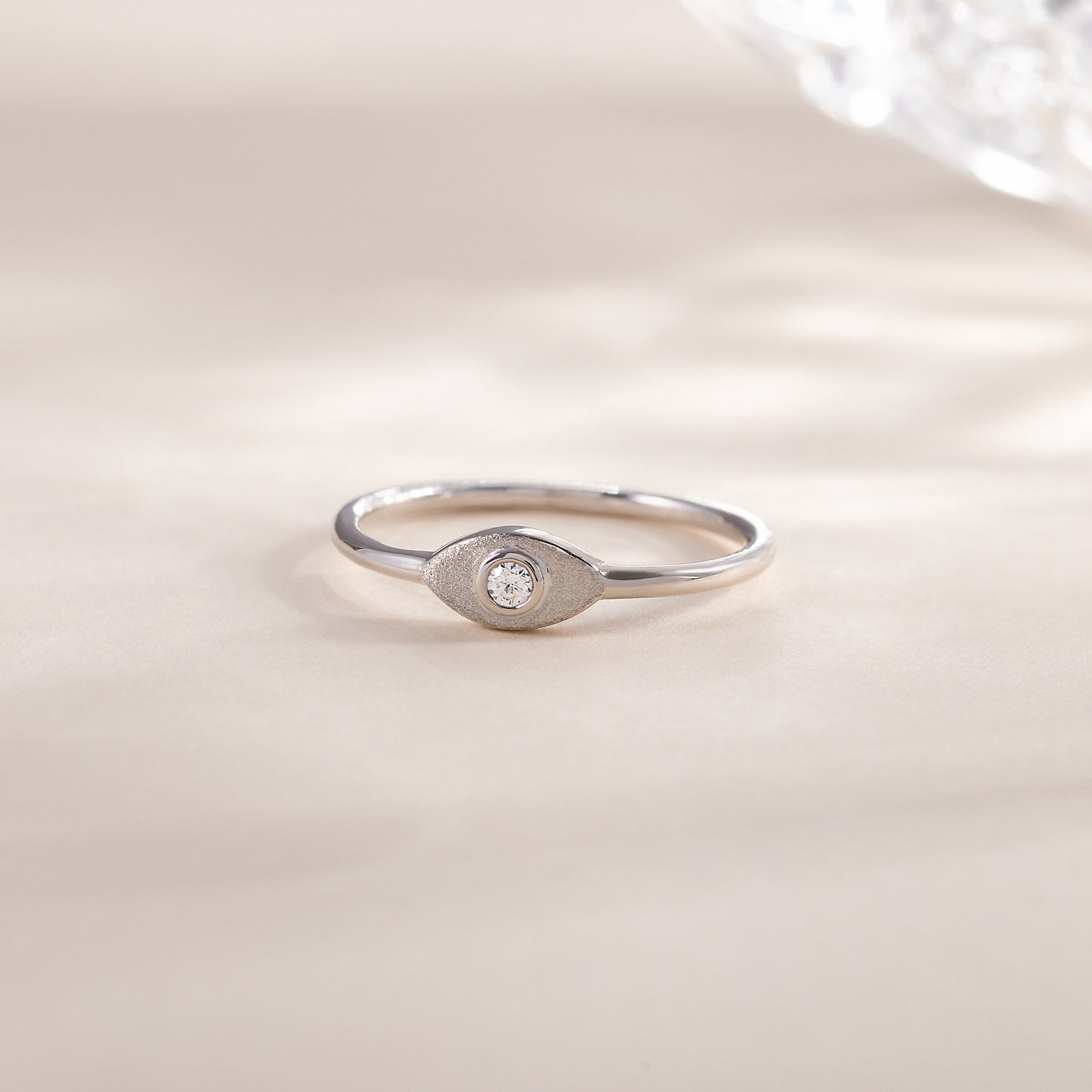 Dainty Minimalist 925 Sterling Silver Solitaire Bezel Set CZ Promise Ring for Her