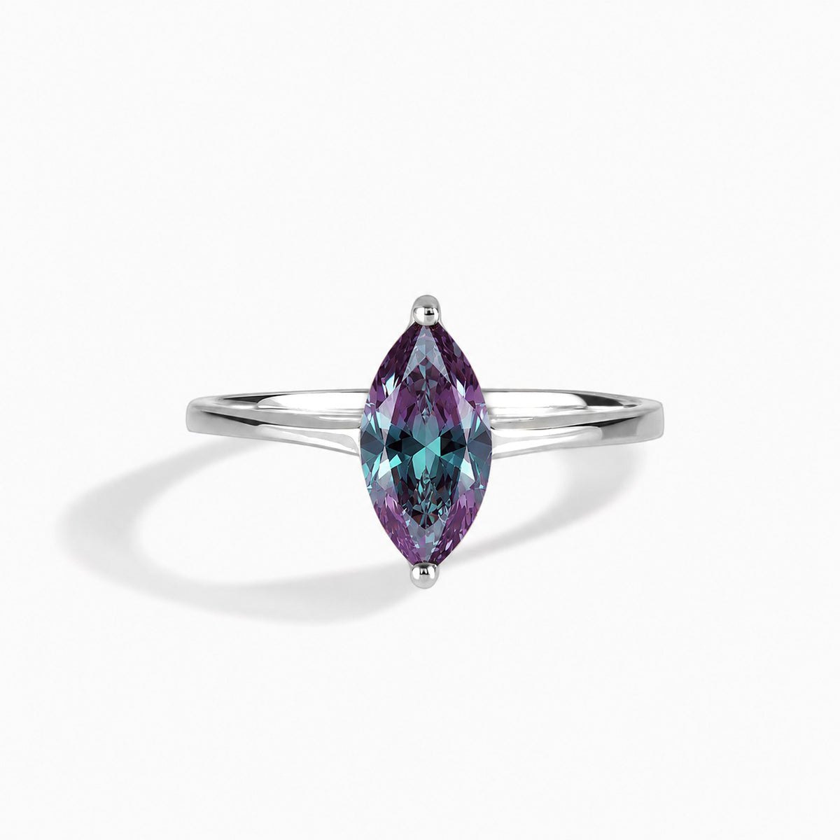 Nyra White Gold Alexandrite Marquise Solitaire Ring