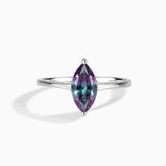 Nyra White Gold Alexandrite Marquise Solitaire Ring
