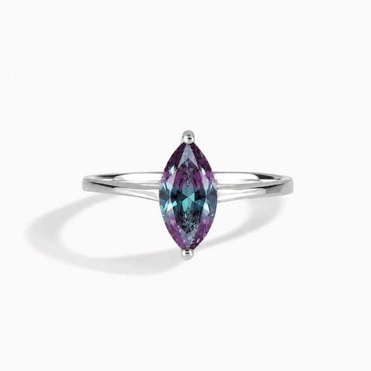 Nyra White Gold Alexandrite Marquise Solitaire Ring