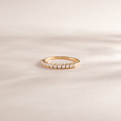 Women Dainty 18K Yellow Gold Vermeil Silver CZ Promise Ring