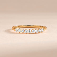 Delicate Cubic Zirconia 18k Yellow Gold Vermeil Wedding Band for Her