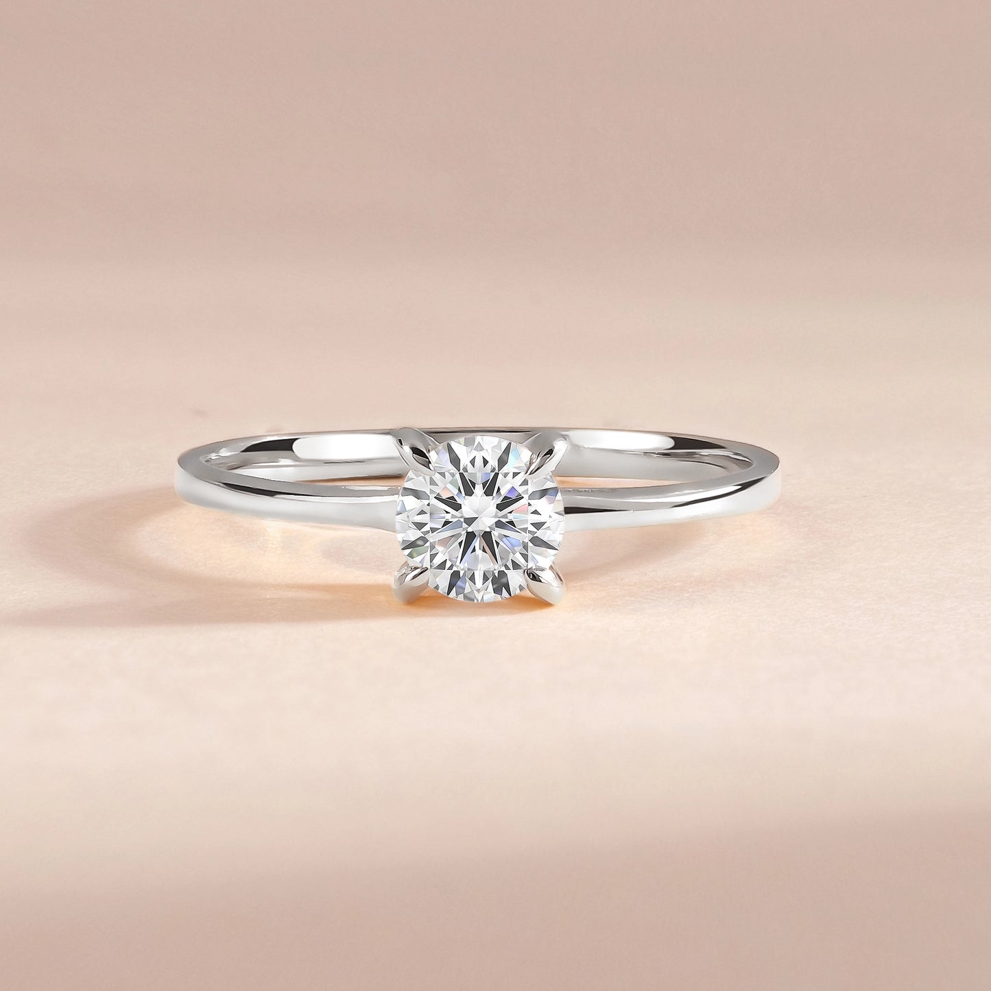 Dainty Minimalist 925 Sterling Silver Solitaire CZ Promise Ring for Her