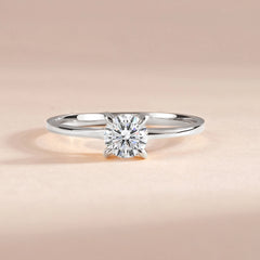 Dainty Minimalist 925 Sterling Silver Solitaire CZ Promise Ring for Her