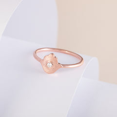 Women Dainty 18K Rose Gold Vermeil Silver Protection Hamsa Hand Ring
