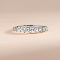 Women Dainty 925 Sterling Silver CZ Wedding Band