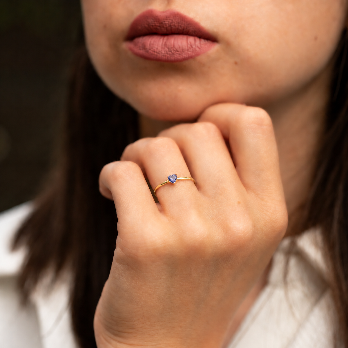 Evania Yellow Gold Alexandrite Heart Ring