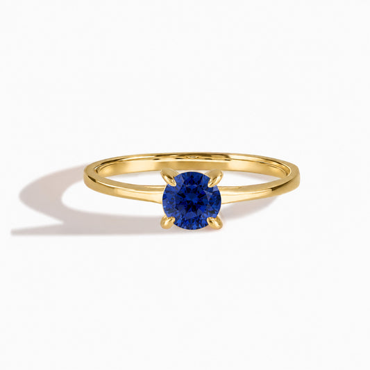 Elira Yellow Gold Sapphire Round Solitaire Ring