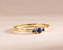 Sylvie Yellow Gold Blue Sapphire Celtic Ring
