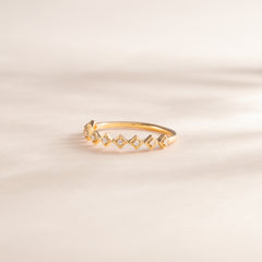 Women Dainty 18K Yellow Gold Vermeil SIlver CZ Geometric Stacking Ring