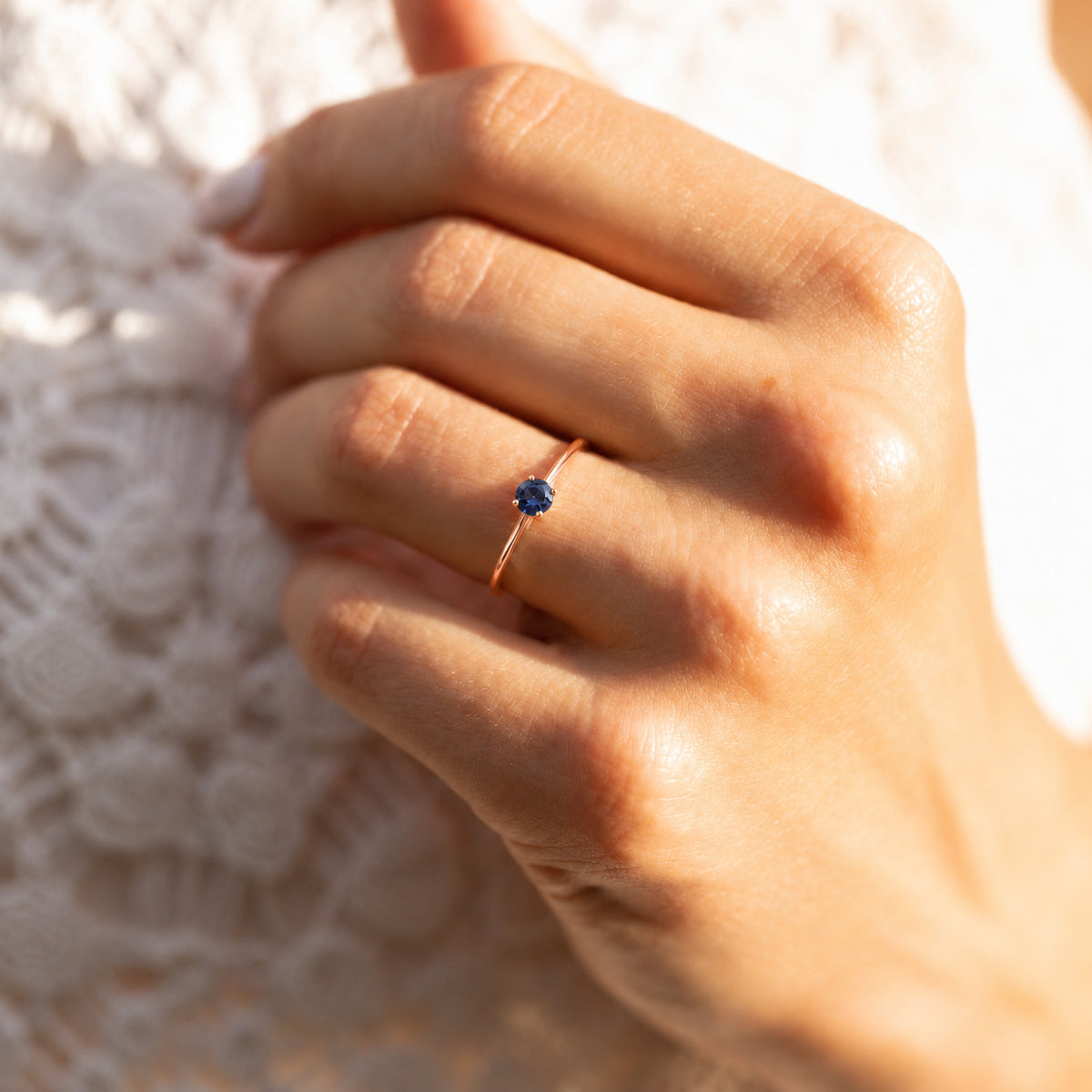 Liora Rose Gold Sapphire Solitaire Ring