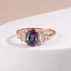 Marielle Rose Gold Alexandrite Diamond Ring