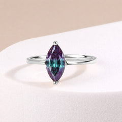 Nyra White Gold Alexandrite Marquise Solitaire Ring