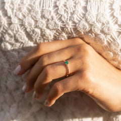Liora Rose Gold Emerald Solitaire Ring